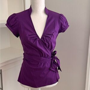 Elegant Purple Wrap Top